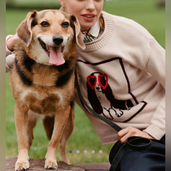 NWT Anthropologie Flat Winter Crew-Neck Dog Icon Sweater SZ M - Picture 5 of 5